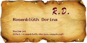 Rosenblüth Dorina névjegykártya